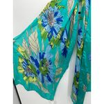 Vera Neumann Silk Scarf Womens Blue Green Floral 70x20 NWT FLAW* Photo 2