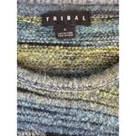 Tribal Women's Striped Knit Sweater Blue Green Black Long Sleeve‎ Size Small Photo 6