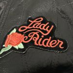 Diamond Plate Women’s Large Black Genuine Leather Biker Vest with Patches Photo 3