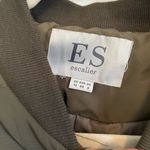 Olive Green Quilted Bomber Jacket Size 8 Photo 2