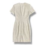 Santa Fe Beige Linen Sheath Dress Size 4 USA Made Button Front Vintage Brown Photo 4