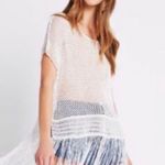 BCBGeneration fringe trim hem crochet women’s white tunic top Size XS/ Small Photo 9