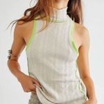 Free People NWOT  Grey and Green Marley Mock Tank Sz Small Photo 0