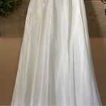 Lulus NWOT Flawless Radiance White Satin Floral Embroidered Maxi Dress Photo 3