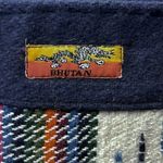 Yathra Wool Bhutan Handmade Shoulder Tote Bag Top Double Handles Abstract Women Blue Photo 6