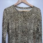Jones New York Leopard Print Cotton Blend Long Sleeve Top Women’s Size XL Photo 2