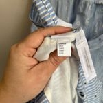 Loft  Wrap Midi Dress L Blue Eyelet 100% Cotton Ruffle Sleeves Summer Sundress Photo 7