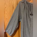 Loft  Stripe Henley Three-Quarter Sleeve Tie Detail Top Black White‎ Size Large Photo 12