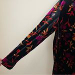 Coldwater Creek  Floral Velvet Button Down Tunic Shirt Size Large Photo 2