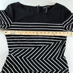 BCBG Maxazria Koryn Black White Striped Dress 3/4 sleeves Size M Photo 4