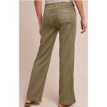 LEVEL 99 Pants Womens 27 Green Leandra Lounge Linen Blend Wide Leg Drawstring Photo 2