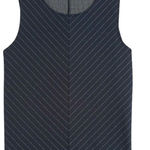 Banana Republic  XXS Piette Structured Pinstripe Shell Top Navy Blue Sleeveless​ Photo 0