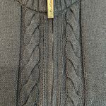 St. John Sport black short sleeved heavy knit cardigan sweater, cable knit Sz S Photo 3