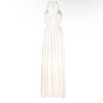 Cult Gaia silk off white halter open back backless Maxi Dress NEW Photo 4