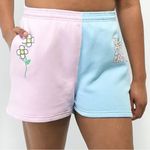 Samii Ryan BSR  Smiley never stop growing pink blue split Sweat Shorts Photo 1