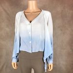 Ultra Pink Dip-Dye Wrap Front Long Sleeve Top NEW 1X Photo 8