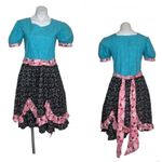 FIRE WIFE FASHIONS Cotton Dress Full Skirt Mixed Print Cupcakes Button Back Size M Photo 8