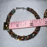 Gold and Multicolored Chunky Sparkle Hoop Earrings Photo 6