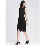 Banana Republic Banana‎ Republic Sloan-Fit Cross-Front Sheath Dress, Black SIZE 14 Midi Photo 2