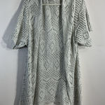 Womans Poof Large Gray Knit Open Front Cardigan short Sleeve Photo 0