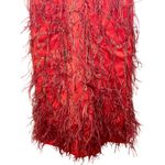 NWT Mandalay Kapok Red Beaded Feather Fringe Maxi Long Evening Gown Dress Size 4 Photo 4