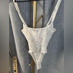Edikted NEW  XS Lace Trim Corset White Bodysuit Photo 8