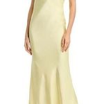 AQUA  Formal Women's Yellow Charmeuse Halter Neck Long Dress Sz 8 Photo 0