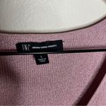 INC Stretch Ribbed Knit Pink Metallic Scoop Neck Short Sleeve‎ Puff Shoulder Top Size L Photo 3
