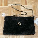 St. John Vintage Black Quilt Velour Chain Bag Photo 1