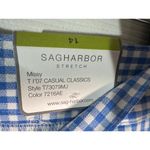 Sag Harbor Blue Gingham Check Casual Capri Pants Stretch Drawstring Comfort Sz14 Photo 2