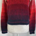 American Eagle New Ombre Stripe Mock Neck Cozy Knit Sweater Red Navy Size XS Photo 10