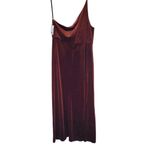 After Six NWT  One Shoulder Spaghetti Strap Velvet Maxi Gown Dress 24 Auburn Moon Photo 5