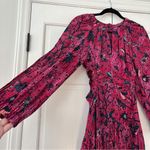 Ulla Johnson Helia Ruched Print Cotton Midi Dress Pink Snapdragon Size 2 Cut Out Photo 10