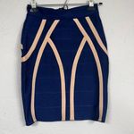 HD in Paris  Anthro Blue Peach Bandage Skirt Womens XS Y2K Modest Twee Preppy Photo 0