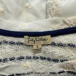 Lily White  Striped Ruffle Hem Top - Black and White Photo 3