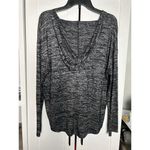 Tahari  Hoodie Sweatshirt Womens Medium Top‎ Long Sleeve Gray Black Photo 4