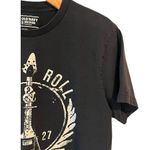 Old Navy Rock-n-Roll Cropped T-Shirt Womens Size Medium Black Short Sleeve Top Photo 2