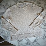 NWOT J. Crew Sweater Crewneck Beach sz M Coastal Boho Cozy Small Hole Sew/Patch White Size M Photo 4