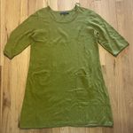 Gudrun Sjoden Linen Cotton Chartreuse Green Tunic Sweater Mini Dress Pockets SzL Size L Photo 0
