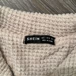 SheIn Women’s size small cropped soft waffle 3/4 zip up sweater pullover cream Photo 5