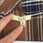 Kori  Brown and Black Plaid Cape with Fringe Photo 1