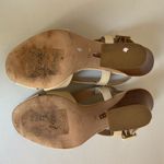 Louise et Cie  White Leather Slingback Sandals Size 8M  Block Heel Crisscross Photo 10