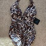 Aqua Green Animal Print Swimsuit. S Photo 0