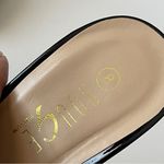 Rouge Helium  | Black Patent Leather Square Toe Heeled Mules Sz 8 Photo 9