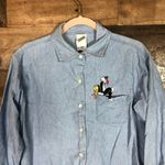 Vintage Tweety bird and Sylvester button up‎ top size small Blue Photo 1