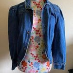 Puff Sleeve Denim Jacket Size M Photo 0