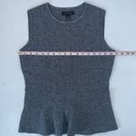 Ann Taylor Women's Marled Sleeveless Shell Knit Top Slight Peplum Heather Gray Photo 12