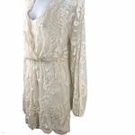Venus  lace overlay long sleeve cream romper playsuit jumpsuit size XL Photo 3