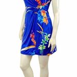 Alfani  Large Petite Blue Floral Faux Wrap Dress Photo 2