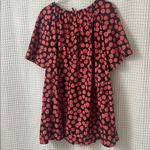 Free People  Jodie Printed Tunic Small Chocolate Pink Dot Flowy Oversized Photo 3